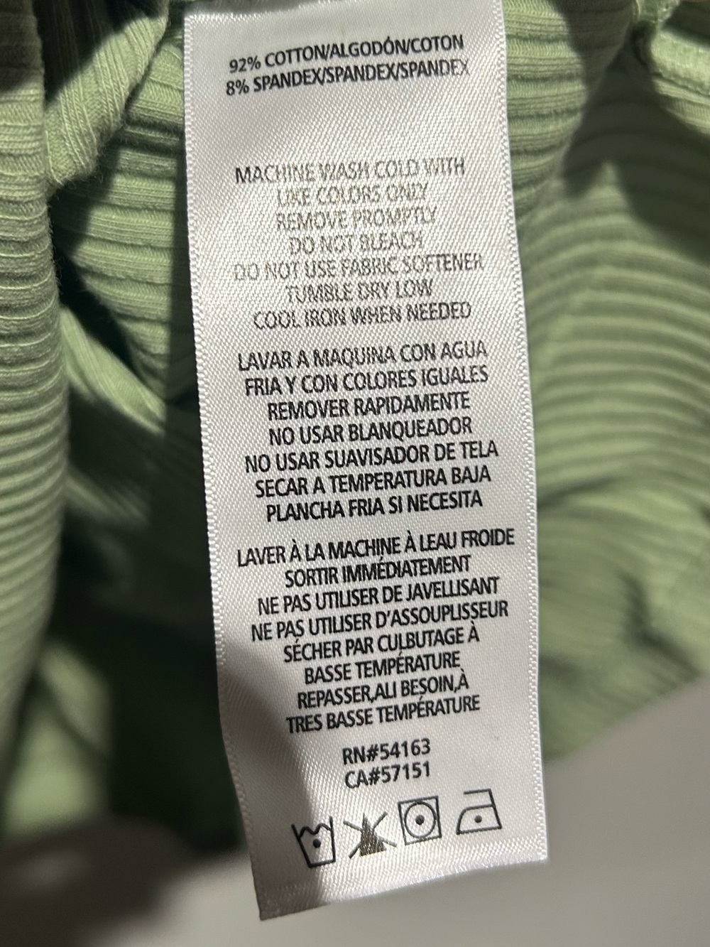 Calvin Klein Light Sage Ribbed Tank Top - Picture 5 of 5